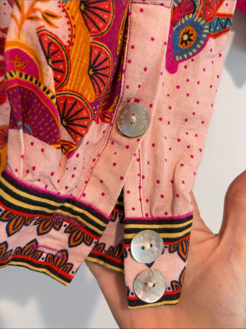 FARM Rio Pink Tropical Parrot Print Button-Down Shirt & Shorts Set - Picture 3 of 4